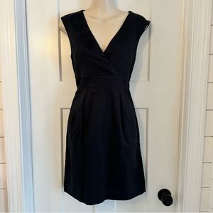 EUC! Black Sleeveless V-Neck A-Line Mini Dress LOFT Sz 0
